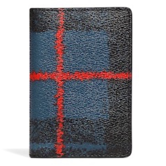 Coach Accessories - Reduced! COACH Leather Card Wallet in a Black/Blue and Red Plaid Print